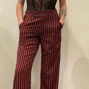 Maroon Striped Pants